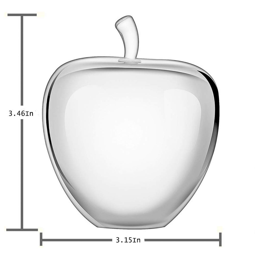 Crystal Glass Apple Paperweight (Clear)
