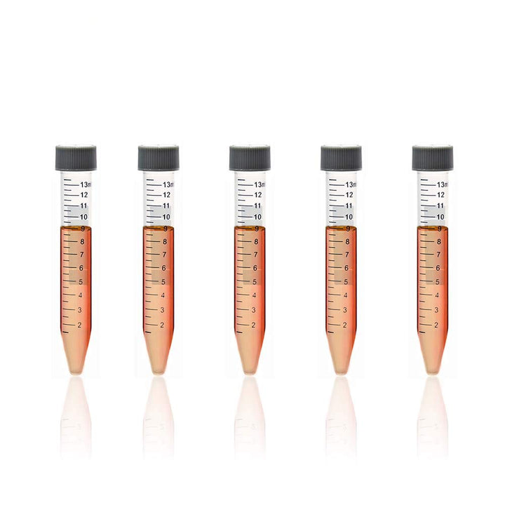 Autoclavable Polypropylene Centrifuge Tubes, Falcon Tubes, Vol.15ml 17x120mm, Blue Printed Graduated Marks from 1.5ml to 13ml, Assembled Leak-Proof Screw Cap, Gamma Sterile, 50pcs/Bag, UCT1008