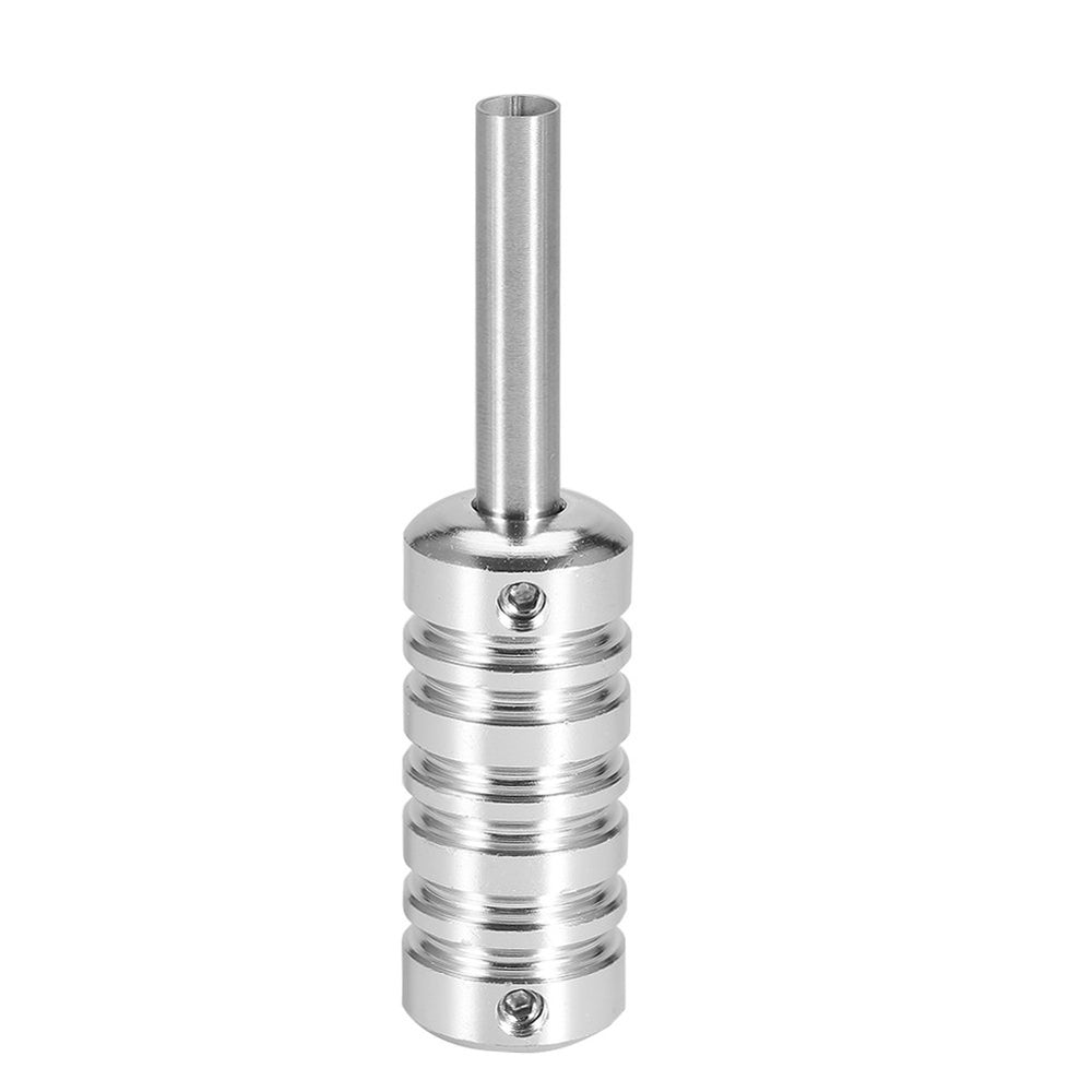 6Colors Tattoo Grips, Tattoo Machine Gun Part Handle Tube Tip Grip Body Art Accessory With Stem Supply(silver)