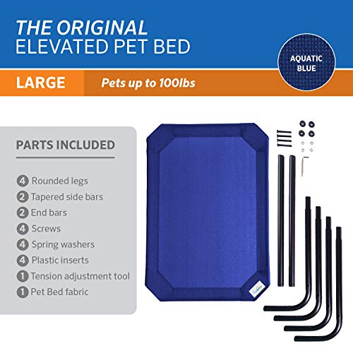 The Original Cooling Elevated Dog Bed, Indoor and Outdoor, Large, Aquatic Blue