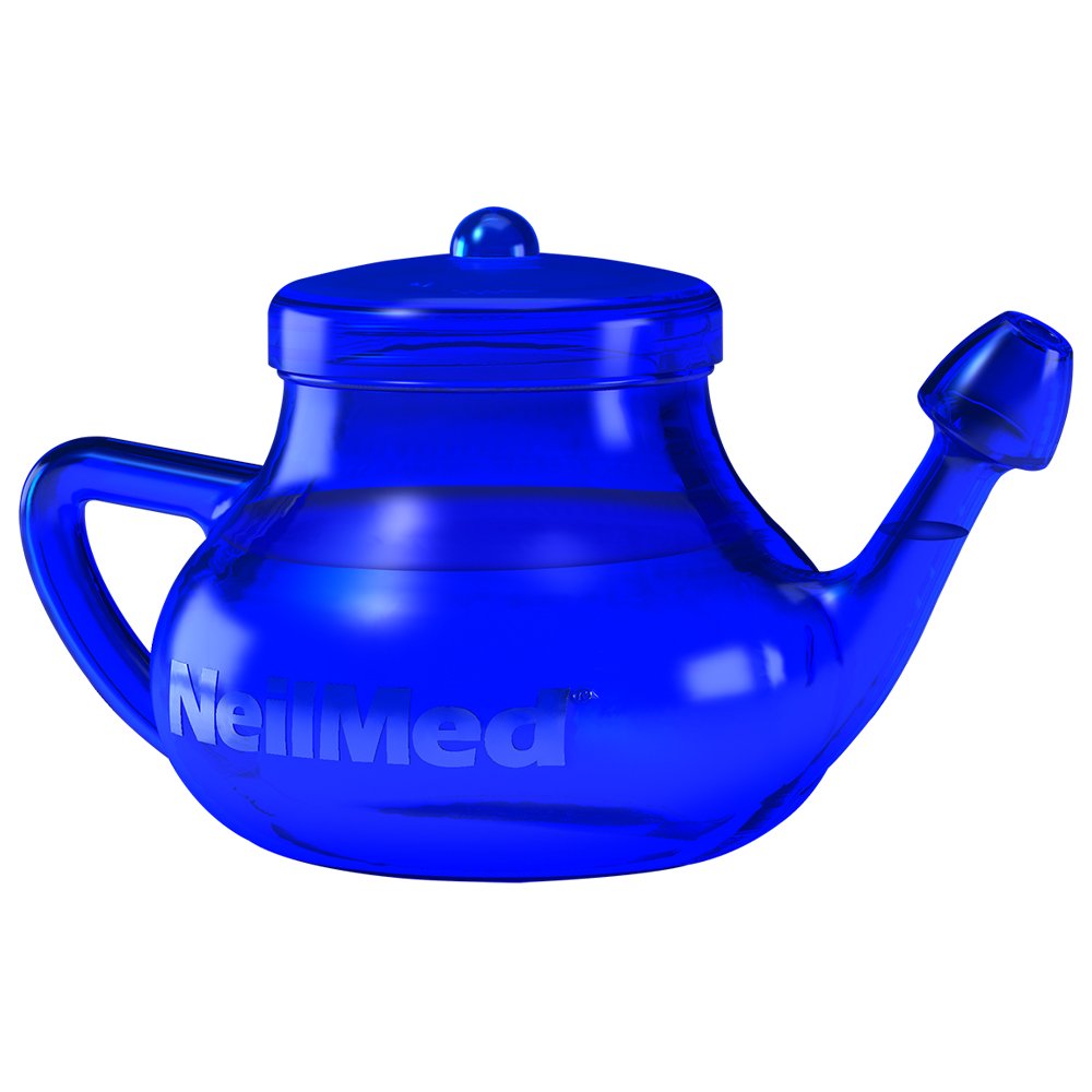 NasaFlo Unbreakable Neti Pot with 50 Premixed Packets