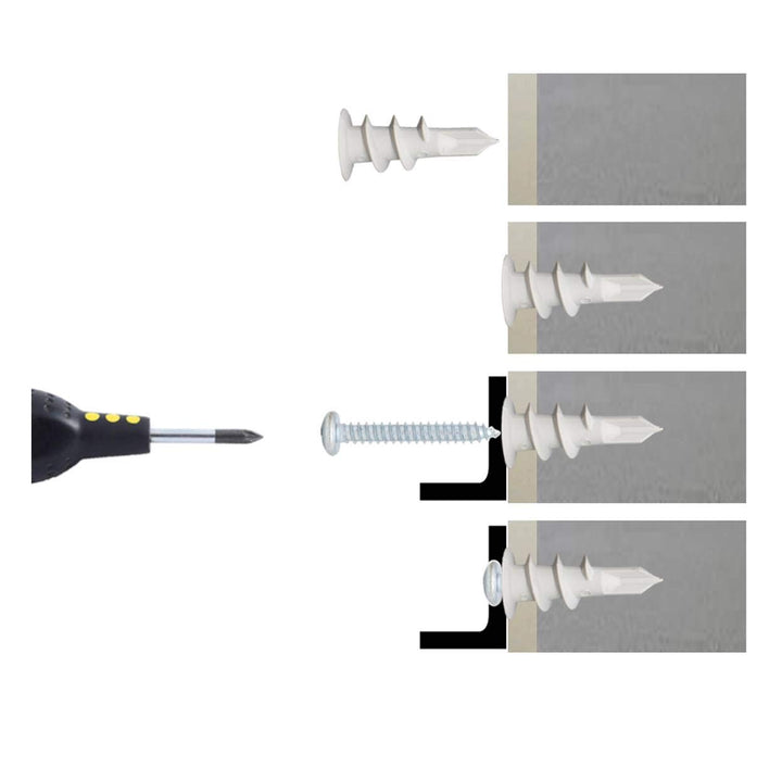 Self Drilling Drywall Plastic Anchors with Screws, Expansion Screws 56 Pieces (28 Pairs)
