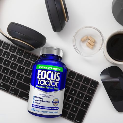 Adults Extra Strength, 120 Count - Brain Supplement for Memory, Concentration and Focus - Complete Multivitamin with DMAE, Vitamin D, DHA - Trusted Health Vitamins