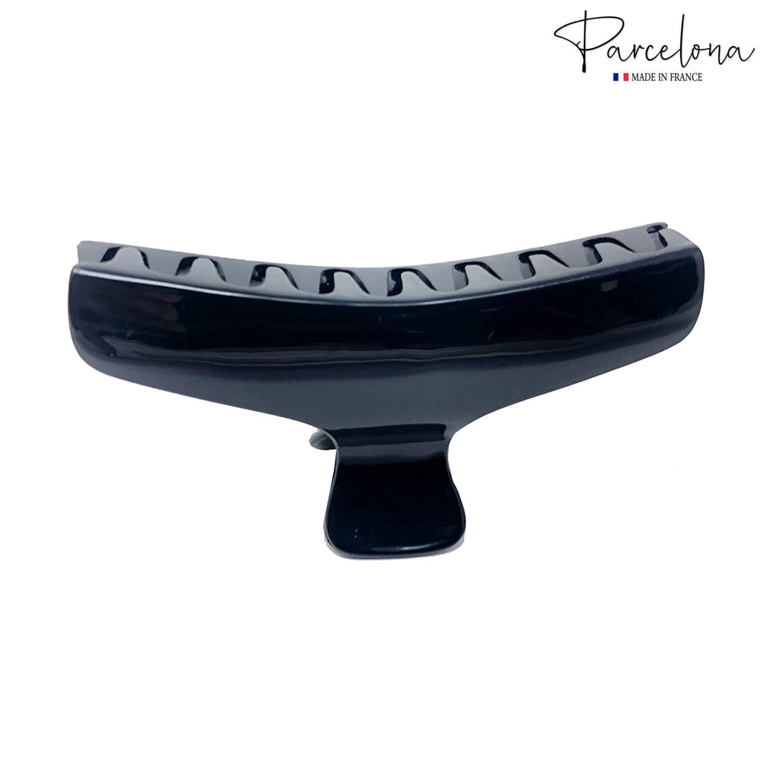 French Flat Black Large 4†Salon Style Jaw Hair Claw Clip Clutcher Clamp for Women and Girls, Made in France
