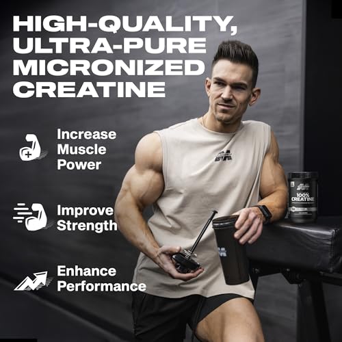 Creatine Monohydrate Powder Platinum Pure Micronized Muscle Recovery + Builder for Men & Women Workout Supplements Unflavored (80 Servings)