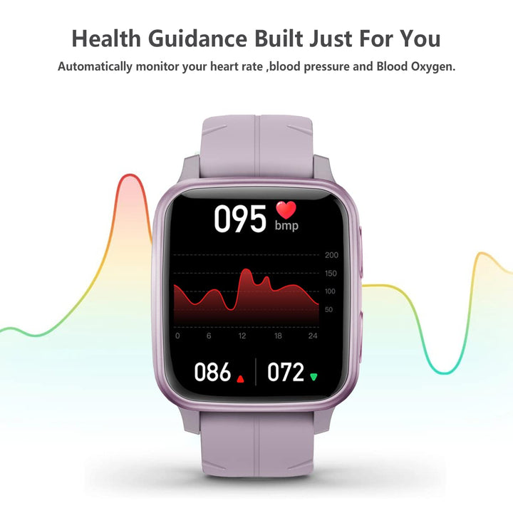 Fitness Tracker, Smart Watch with 24/7 Blood Pressure Heart Rate and Blood Oxygen Monitor, Sleep Tracker with Calorie Step Counter, IP68 Waterproof Activity Tracker for Women Men Android iOS