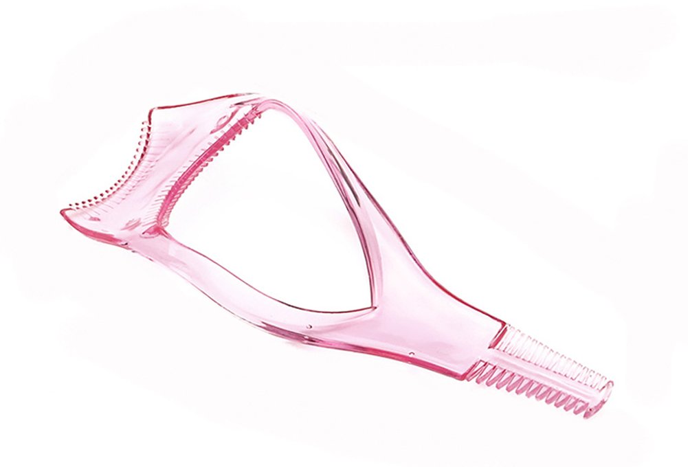 2 PCS Pink Plastic Upper Lower Eye Lash Mascara Guard Applicator Guide with Lash Comb(Pink)