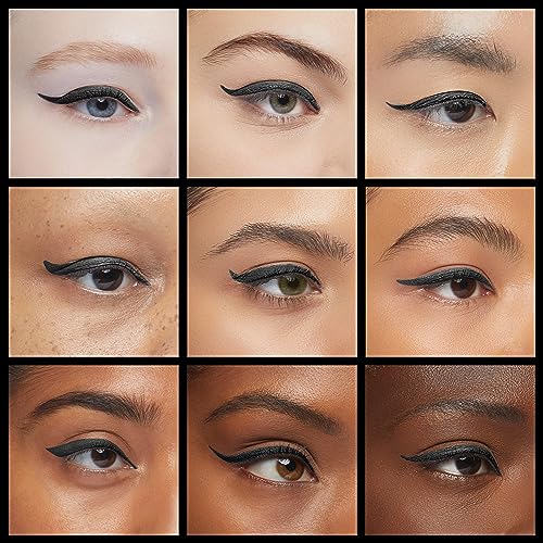 Liquid Eyeliner, High-pigment Liquid Eyeliner With Extra-Fine Brush Tip, Easy Glide Smudge-proof Formula, Charcoal