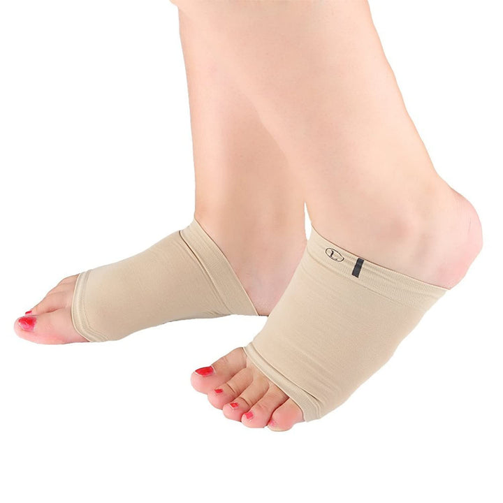 Hidden Gel Arch Support Shoe Inserts Skin Arch Band Gel Plantar Fasciitis Sleeve Foot Heel Cushion Pain Sock Orthotics Insoles Supports Bandage for Flat Feet (2 Pairs)