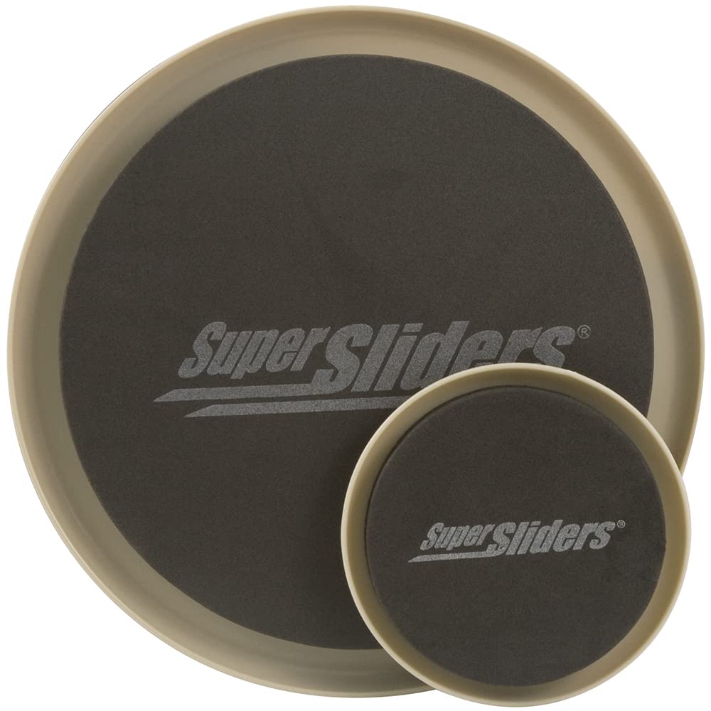3 1/2 & 7 Round Reusable Furniture Sliders for Carpet - Effortless Moving and Surface Protection, Beige (8 Pack)