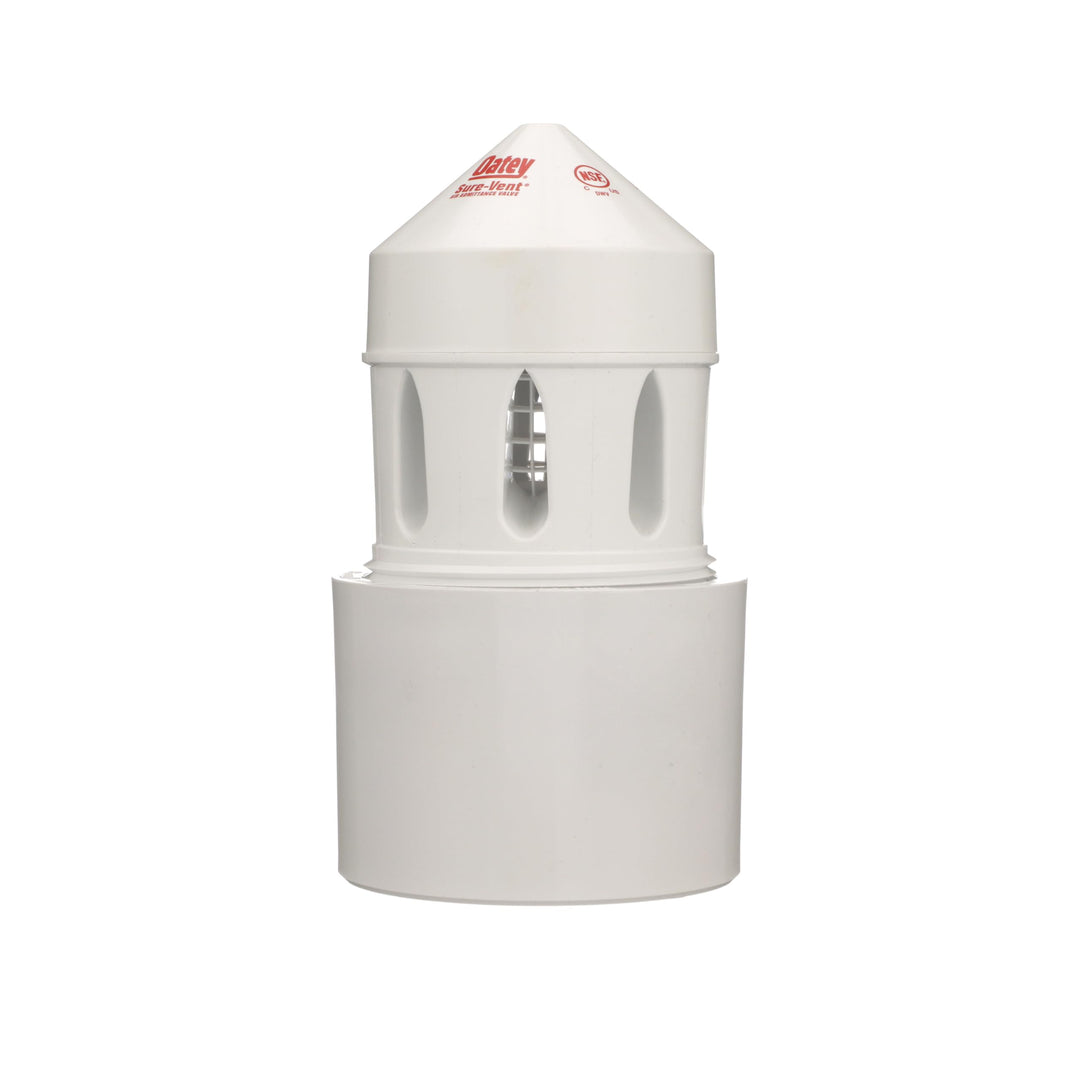 39223 500 Stack DFU Capacity Straight PVC Schedule 40 Adapter Air Admittance Valve, 3 in. – 4 in. 160 Branch, Black/White
