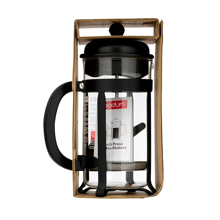 34oz Java French Press Coffee Maker, High-Heat Borosilicate Glass, Black - Made in Portugal