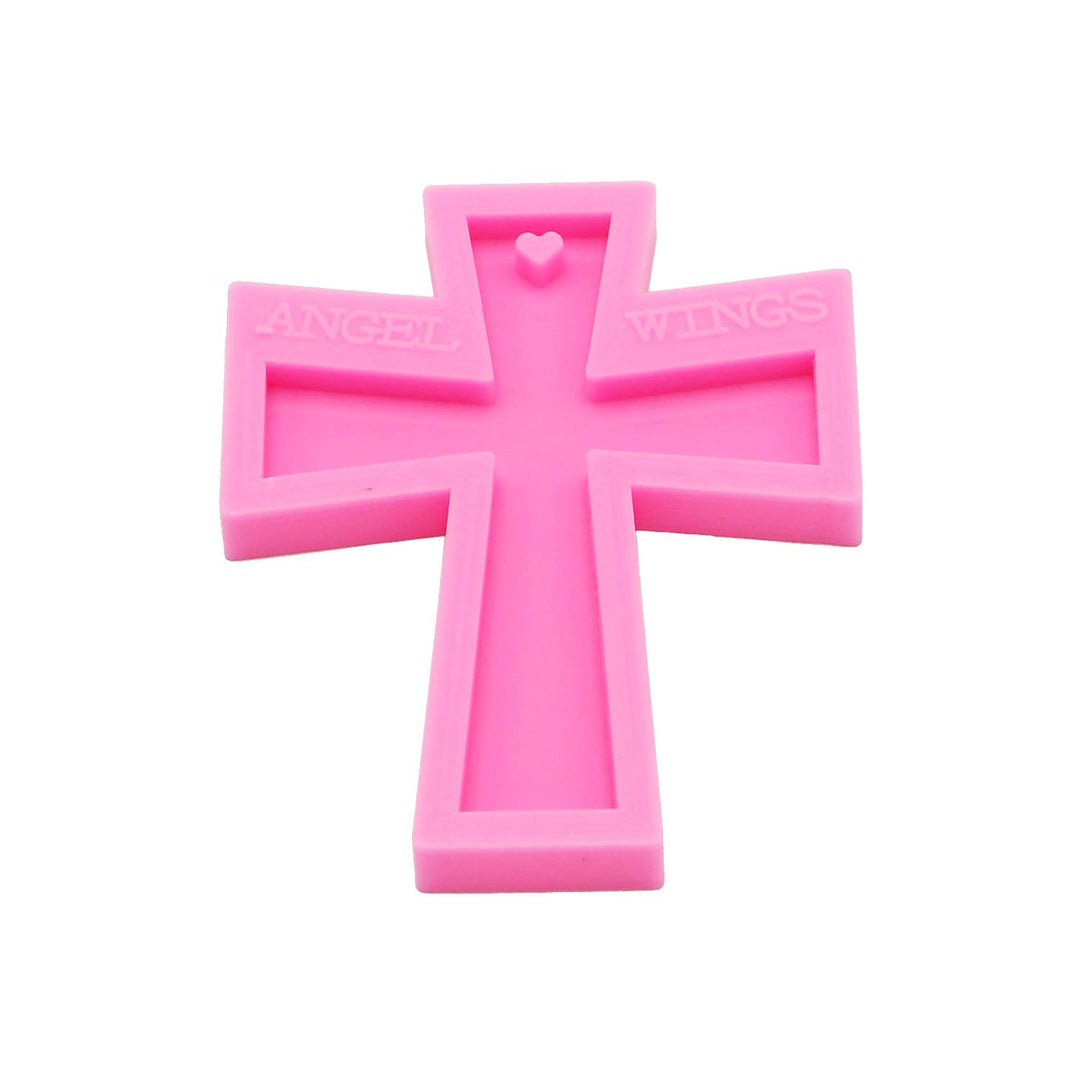 Cross Shape Silicone Molds Key Ring Pendant Resin Mold Cross Necklace Silicone Molds Bag Luggage Pendant Silicone Mold Epoxy Resin Craft Clay Mold