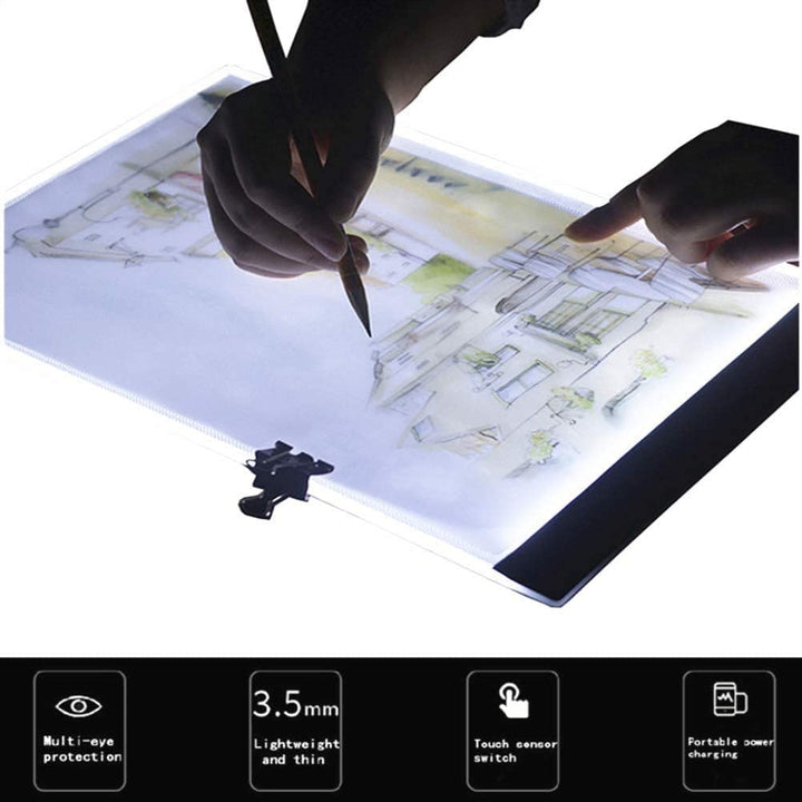 A5 Led Drawing Tablet Thin Art Stencil Drawing Board Light Box Tracing Table Pad, 3 Level Brightness for Artists Drawing Sketching Animation and 5D DIY Diamond Painting