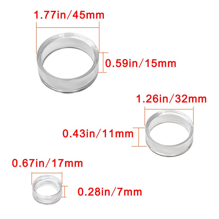 (18 Pack) Baseball Display Stand,Spheres Holder,Clear Baseball Ring,Sphere Stand,Round Display Stand for Golf Ball,Baseball, Softball, Tennis Ball, Spheres, Marbles (Small, Medium, Large)