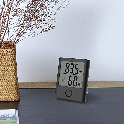Digital Hygrometer Thermometer - Monitor Room Temperature & Humidity with Thermometer and Hygrometer, Humidity Sensor & Indoor Thermometer for Home, Office & Greenhouse, Humidity Meter, Black