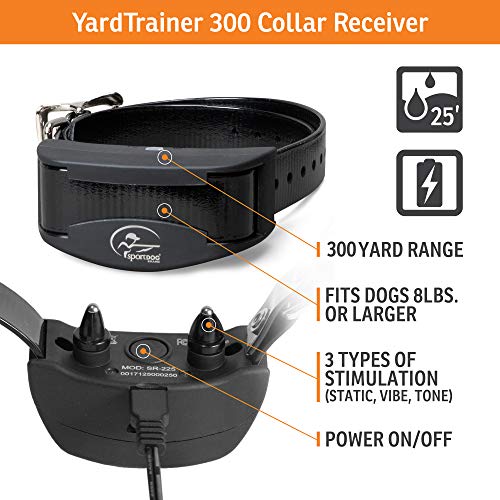 Brand YardTrainer 300 Remote Trainer - Static Collar With Remote, Waterproof, Submersible Up To 25 ft, Equipped with DryTek Technology, Trainer with static, vibrate and tone