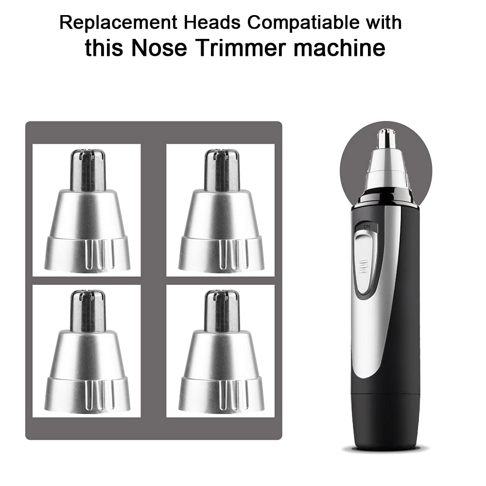 4 Pcs Replacement Heads Compatible with Ear and Nose Hair Trimmer Clipper as the Photo Show-include a cleaning brush