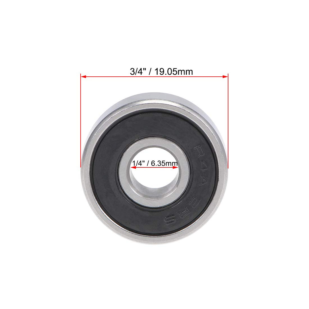 R4A-2RS Ball Bearing 1/4-inchx3/4-inchx9/32-inch Double Sealed ABEC-1 Bearings 2pcs