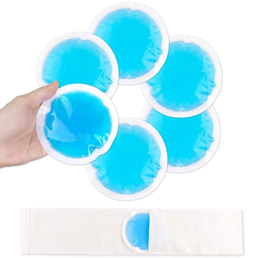 ®Small Ice Packs for Injuries Reusable 6 Pack Ice Heat Gel Cold Pack with Cloth Backing & Sleeve for Pain Relief, Wisdom Teeth, Breastfeeding, Tired Eyes, Face, Headaches
