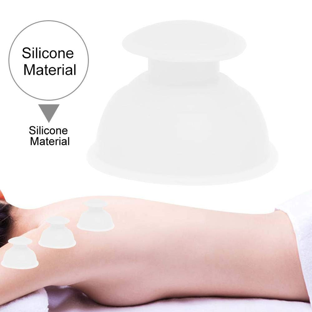 Anti Cellulite Cup, Silicone Vacuum Cups, Moisture Absorber Anti Cellulite Vacuum Cupping Cup Massage,Chinese Medical Vacuum Body Cupping Set Massage Therapy Acupressure(White)