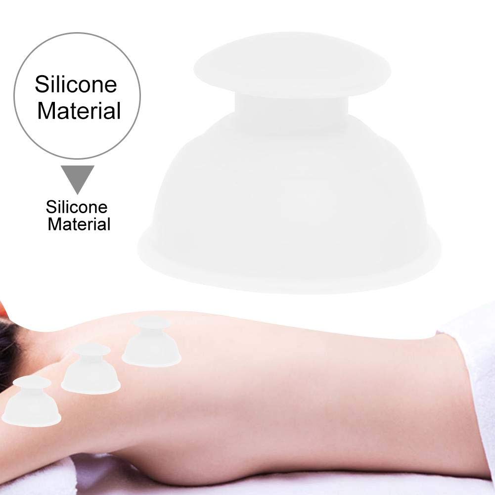 Anti Cellulite Cup, Silicone Vacuum Cups, Moisture Absorber Anti Cellulite Vacuum Cupping Cup Massage,Chinese Medical Vacuum Body Cupping Set Massage Therapy Acupressure(White)