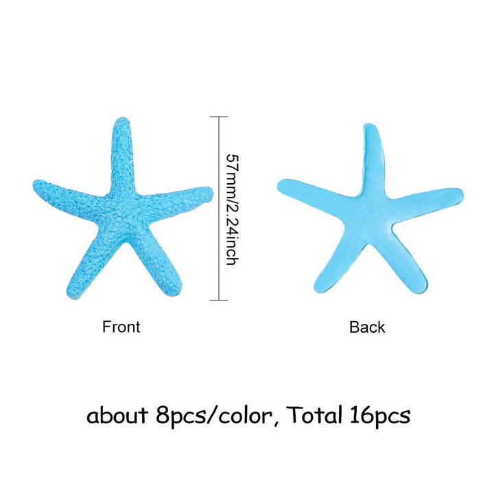2.2 Inch Pencil Finger Starfish 16pcs Starfish Ornaments Resin Nautical Starfish Coastal Beach Ocean Flatback Starfish Ornaments for Beach Wedding Party Christmas Tree Halloween Home