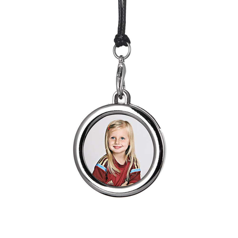 Car Auto Rearview Mirror Hanging Ornament Beautiful Photo Frame Locket Photo Frame Metal for Car Mirror (Round)