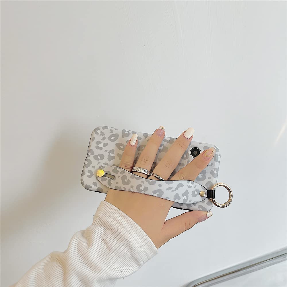 for iPhone 11 6.1 Case Fashion Leopard Pattern Hand Wrist Strap Stand Bracelet Phone Case with Camera Protection Cover Shockproof Special Hang Chain for iPhone 11 Cases (for iPhone 11 6.1)