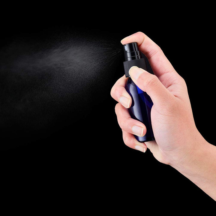 Unihome 12 Pcs, Blue: 1Oz. Small Empty Plastic Spray Bottles (12 Pack) With Fine Mist | Mini Leak Proof Travel Atomizer, Spritzer For Perfume, Cologne, Alcohol, Samples, Cleaning Solutio