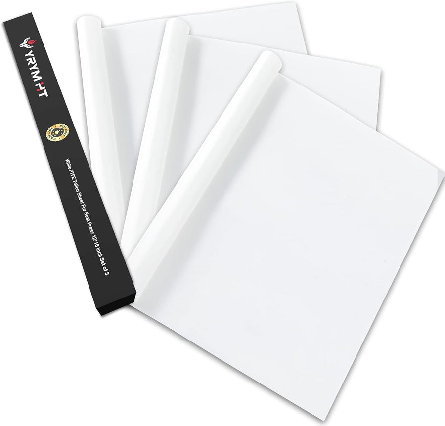 White Teflon Sheet for Heat Press - 3 Pack Non Stick Teflon Sheets 12 x 16 Heat Transfer Paper Reusable Heat Resistant Craft Mat