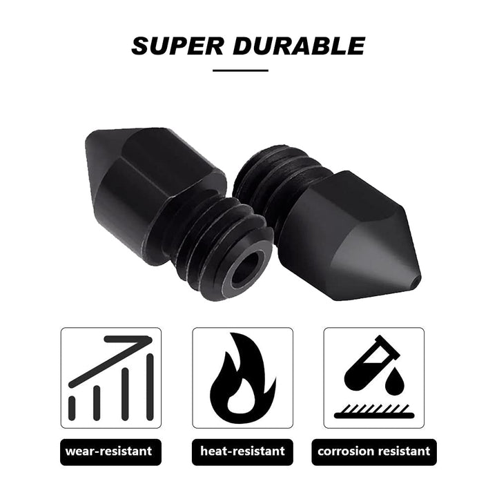 Hardened Steel Nozzle MK8 High Temperature Wear Resistant Nozzle 3D Printer Nozzles 0.3 0.4 0.5 0.6 0.8mm M6 Thread 1.75MM Filament for Ender 3 Ender-3 pro CR10 (5pcs Pack)