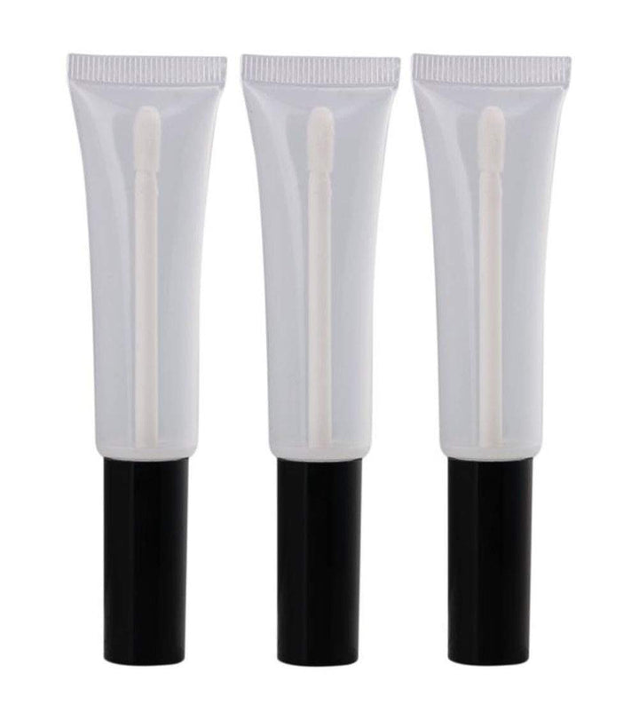 10 Pcs 15ml Empty Clear Plastic DIY Lip Gloss Tube Container Bottle Jar Pot with Brush