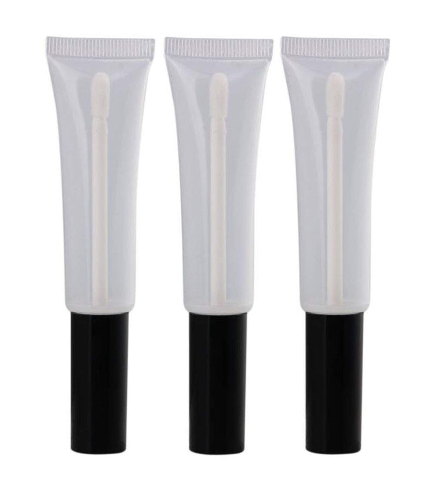 10 Pcs 15ml Empty Clear Plastic DIY Lip Gloss Tube Container Bottle Jar Pot with Brush