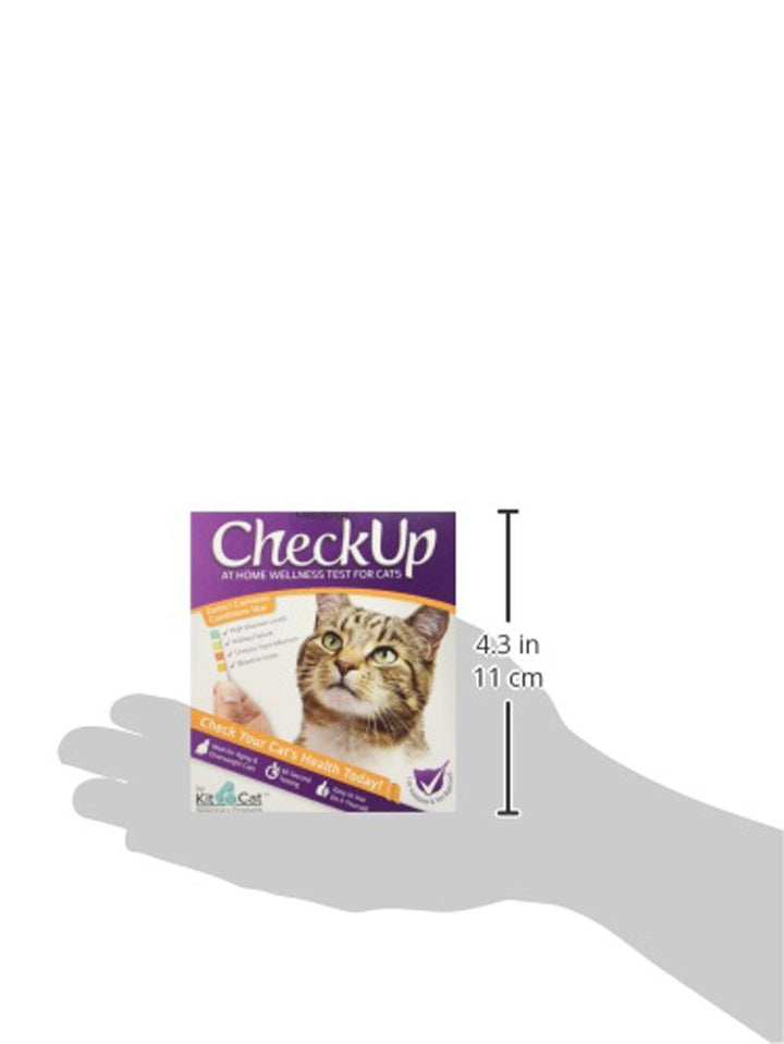 CheckUp at Home Wellness Test Kit for Cats | 2lb Hydrophobic Litter for Urine Collection, 2 Test Strips for the detection of the 4 most common health Indicators - pH, Protein , Glucose, Blood in urine