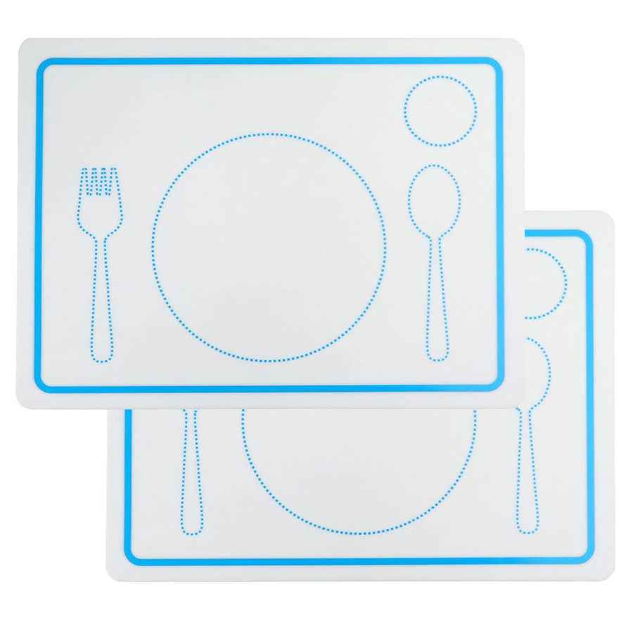 Silicone Placemats for Kids, 2PCS Non-Slip Reusable Baby Placemat Eating Table Mat, Waterproof Stain Resistant Table Setting Food Mat for Toddler Baby Kids, Easy to Clean and Roll Up (11.8x8.7inch)