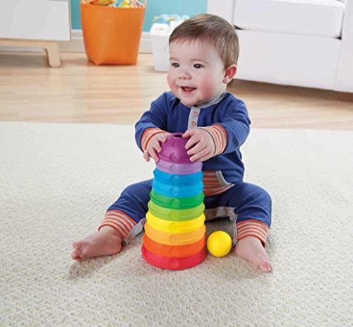 Baby Toy Stack & Roll Cups, 10-Piece Stacking & Nesting Activity for Developmental Play Infants Ages 6+ Months