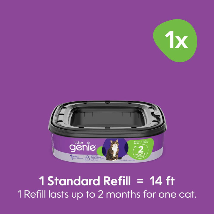 Refill Bags (1-Pack) | Multi-Layers of Odor-Barrier Technology | 1 Square Refill Cartridge Lasts Up to 2 Months Per Cat