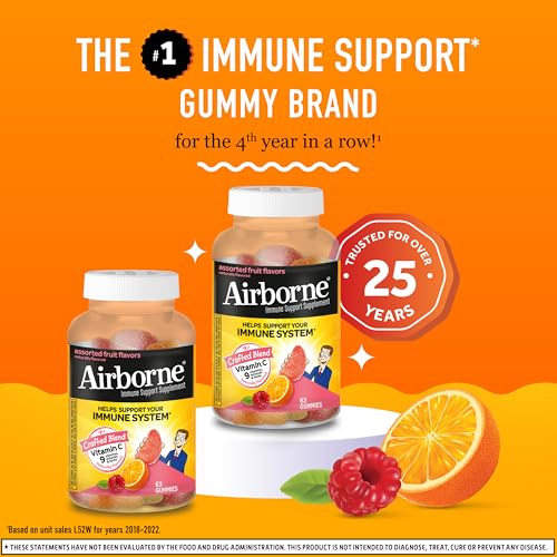 750mg Vitamin C Gummies For Adults, Immune Support Gummies With Powerful Antioxidants Vit C & E, Caffeine Free - 2x63ct Bottle (42 Servings), Assorted Fruit Flavor