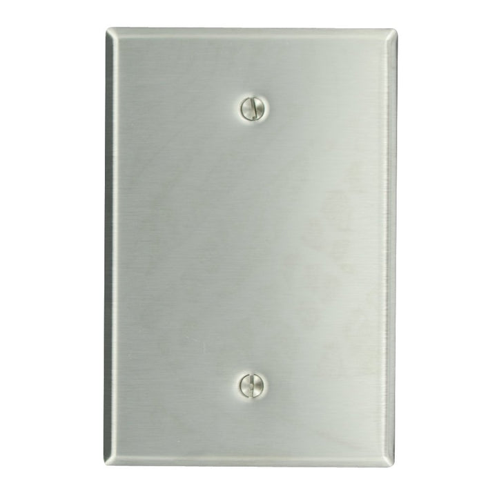 84114 1-Gang No Device Blank Wallplate, Oversized, Box Mount, Stainless Steel