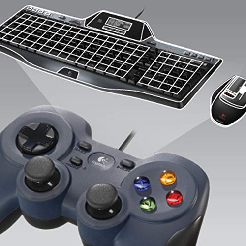 F310 Wired Gamepad Controller Console Like Layout 4 Switch D-Pad PC - Blue/Black