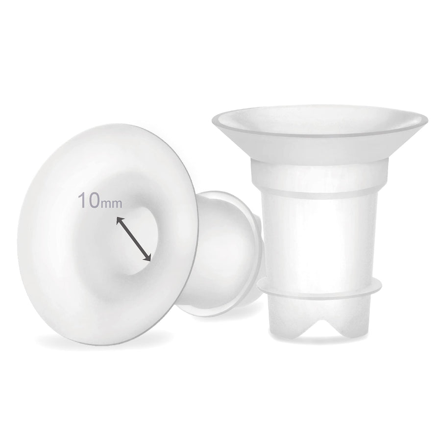 Flange Insert 10 mm Compatible with Medela and Spectra 24 mm Shields/Flanges. Use with Medela Freestyle and Momocozy S9/S11/S12 to Reduce Nipple Tunnel Down to 10 mm; Fit Momcozy 24 mm Cup.