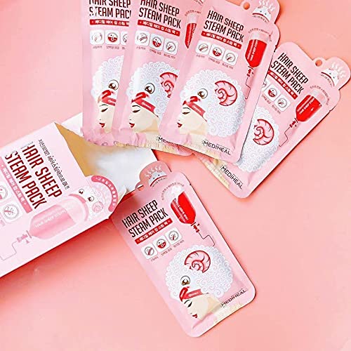 Hair Sheep Steam Pack 5 Sheets - Intense Repair Mask for Damaged, Rough Hair, All Types with Steaming for At-Home Spa Experience