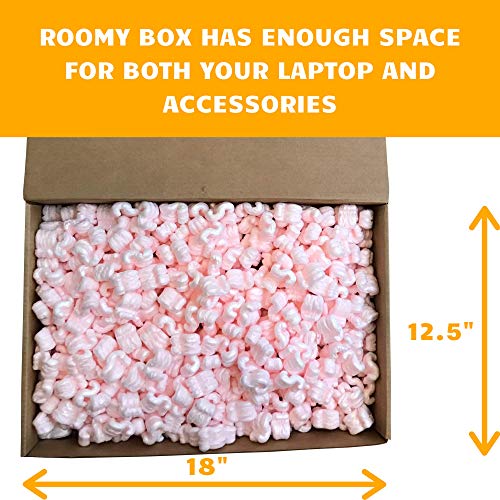 Universal Laptop Shipping Box, Fits Most Laptops Screen Size 10”-18”, Mailing Box with Foam and Bubble Protection