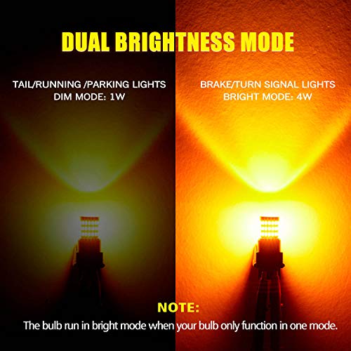 2057 1157 2357 7528 2057A 1157A 2357A LED Bulbs Amber Yellow, Ultra Bright 57-SMD LED Replacement for Blinker Lights, Turn Signal/Parking or Running Lights, Brake/Tail Lights (Pack of 2)