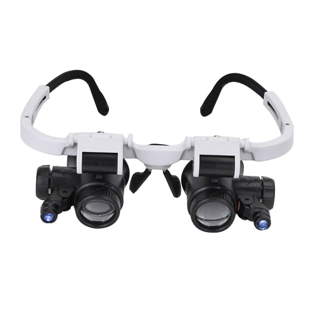 Magnifier Glasses 8X 15X 23X Magnifying Glasses LED Headband Glass Eye Magnifying Repair Tool Watchmaking Coin Stamp Currency Book Errors Jewelry Necklace Magnifier Beading Biology Loupe Microscope