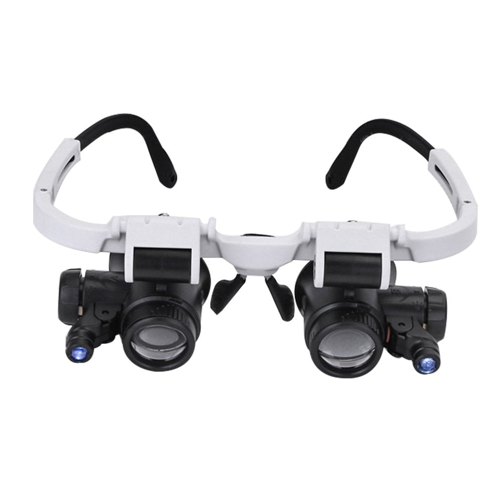 Magnifier Glasses 8X 15X 23X Magnifying Glasses LED Headband Glass Eye Magnifying Repair Tool Watchmaking Coin Stamp Currency Book Errors Jewelry Necklace Magnifier Beading Biology Loupe Microscope