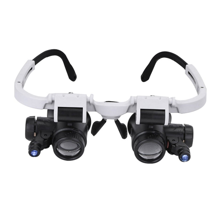Magnifier Glasses 8X 15X 23X Magnifying Glasses LED Headband Glass Eye Magnifying Repair Tool Watchmaking Coin Stamp Currency Book Errors Jewelry Necklace Magnifier Beading Biology Loupe Microscope