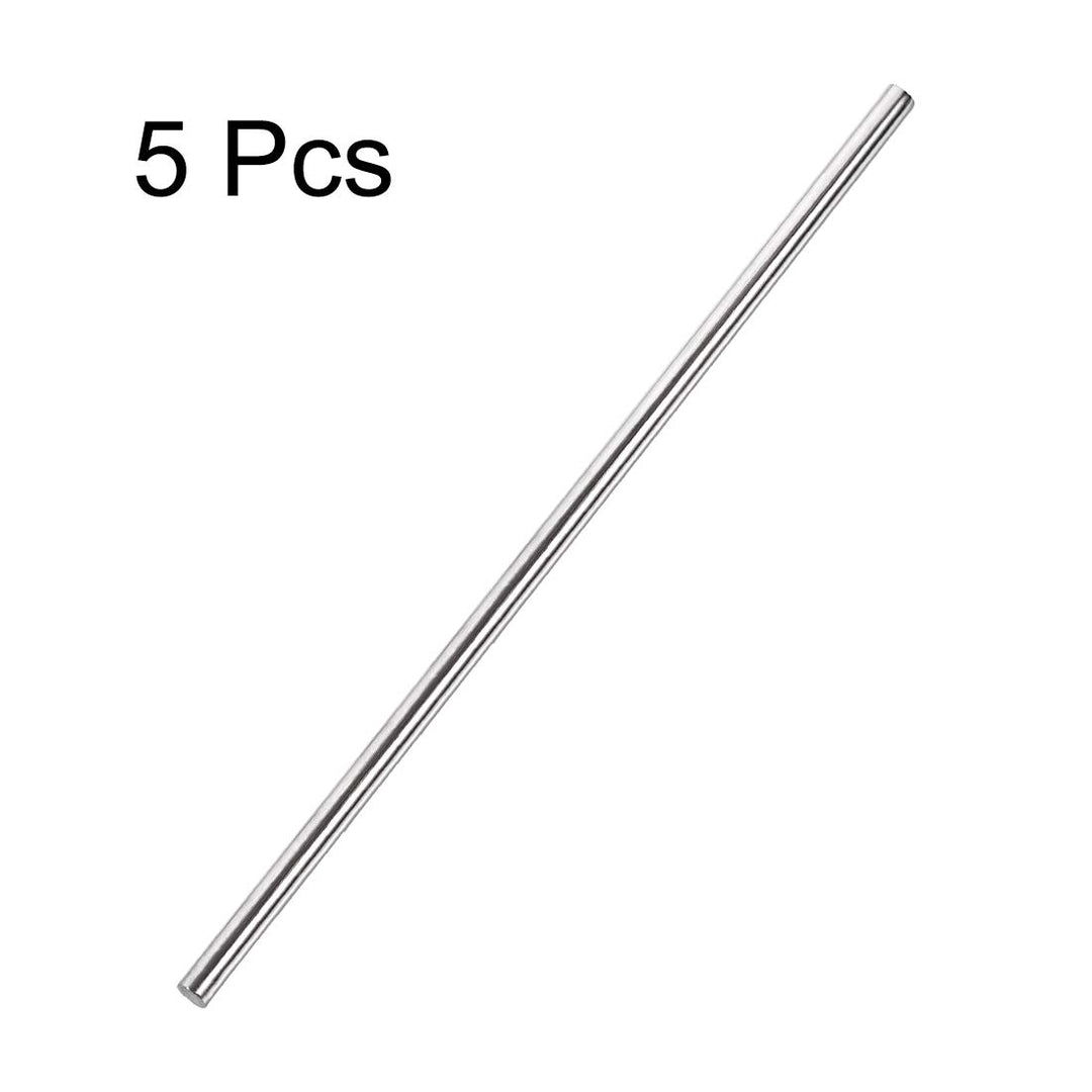 5mm x 300mm 304 Stainless Steel Solid Round Rod for DIY Craft - 5pcs