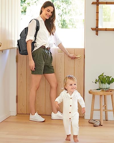 Diaper Bag Backpack: Forma, Multi-Function Baby Travel Bag with Changing Pad & Stroller Attachment, Grey